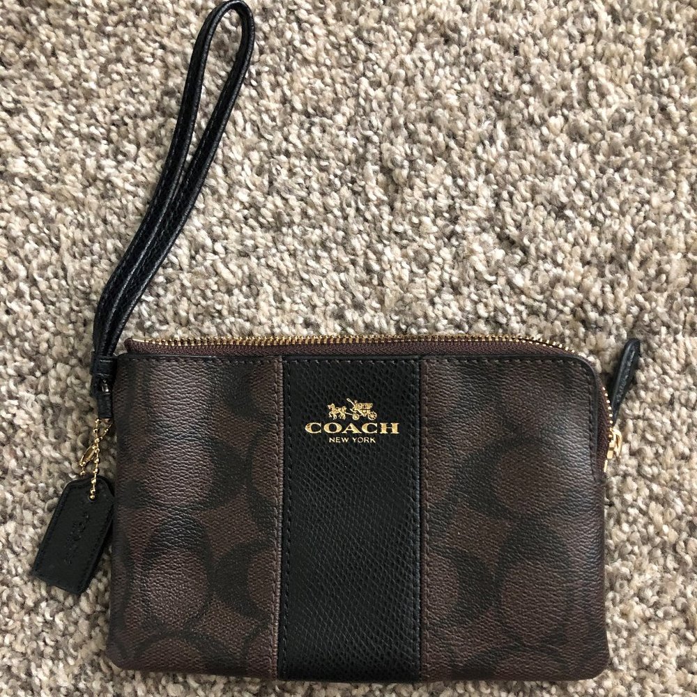 COACH Signature Canvas Wristlet